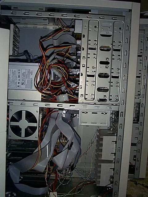 Interior of the larger tower case
